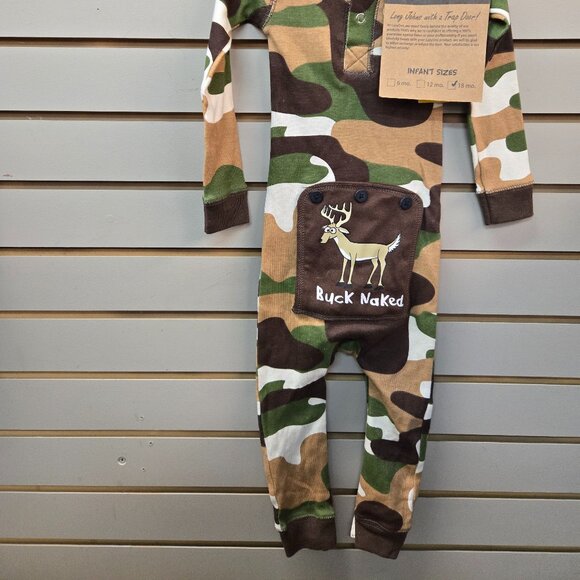 Infant size 18 months new with tag Lazy One camouflage camo flapjacks pjs - Picture 2 of 2